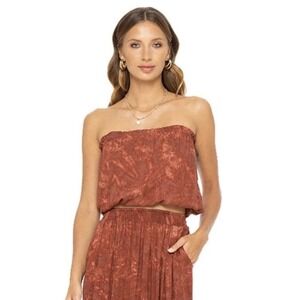 Khush tie dye tube top womens size small gray Elastic Band On The Top And Bottom